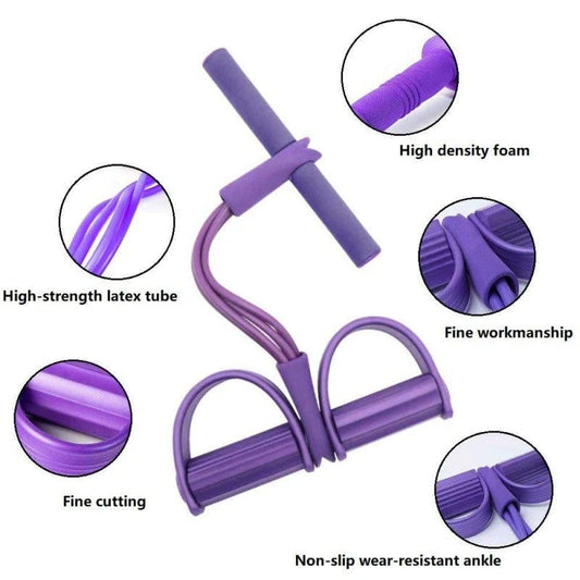 Foot Pedal Resistance Band Elastic Sit Up Pull Rope For Yoga And Fitness Tummy Trimmer