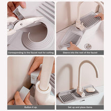 Silicone Faucet Splash Guard Mat with Sponge Holder